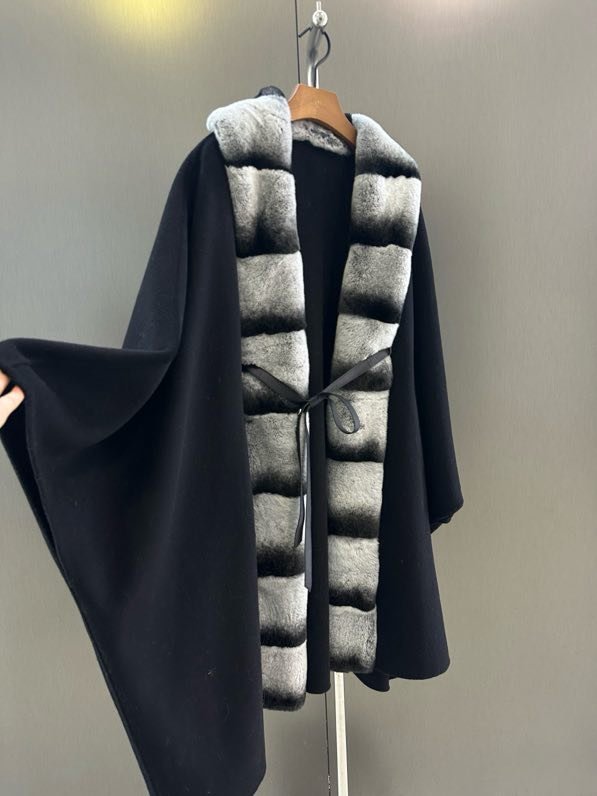 Кашемировое пальто с воротником из меха кролика фото 8