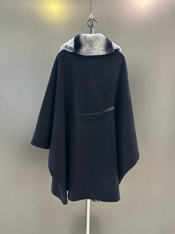 Кашемировое пальто с воротником из меха кролика фото 9