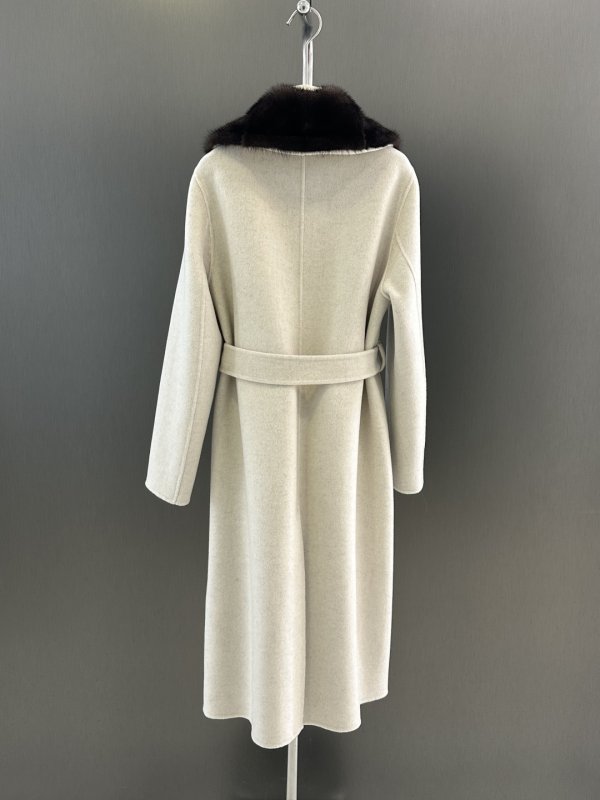 Кашемировое пальто с воротником из норки фото 7