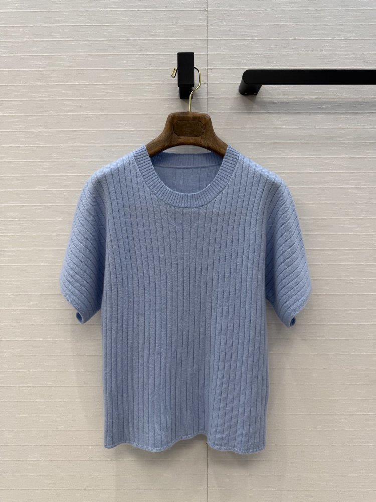 Cashmere pullover female from short sleeves