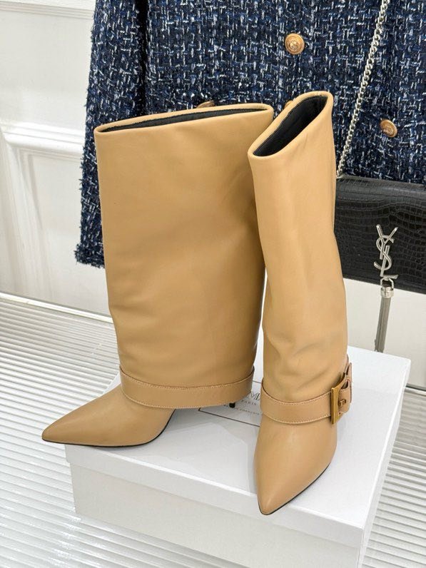 Классические сапоги Balmain с заостренным носком и пряжкой фото 8