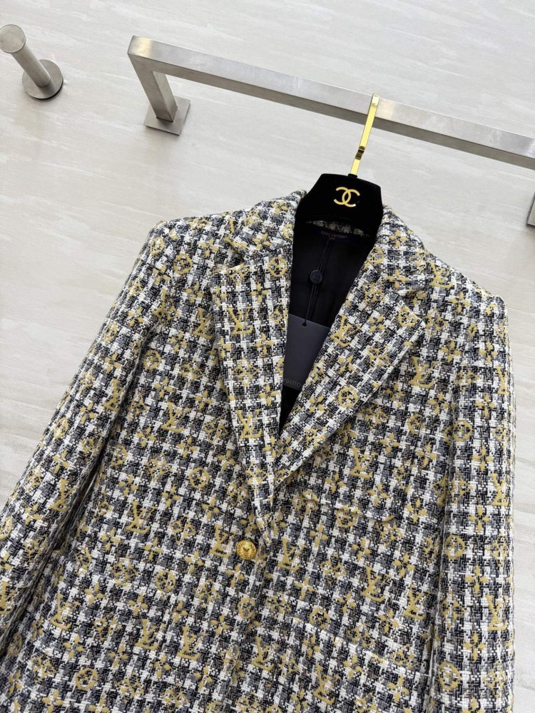 Классический клетчатый твидовый пиджак фото 4