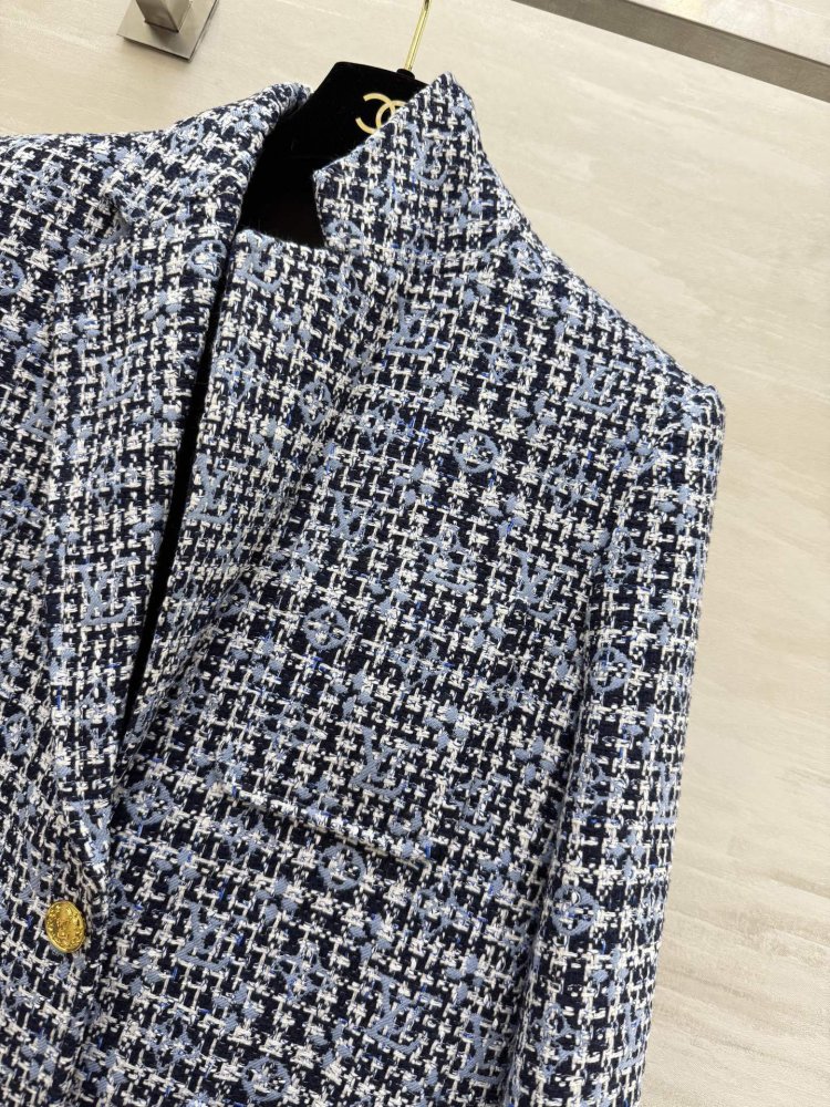 Классический клетчатый твидовый пиджак фото 5
