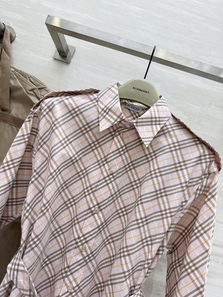 Клетчатое платье с длинными рукавами и отворотами фото 5