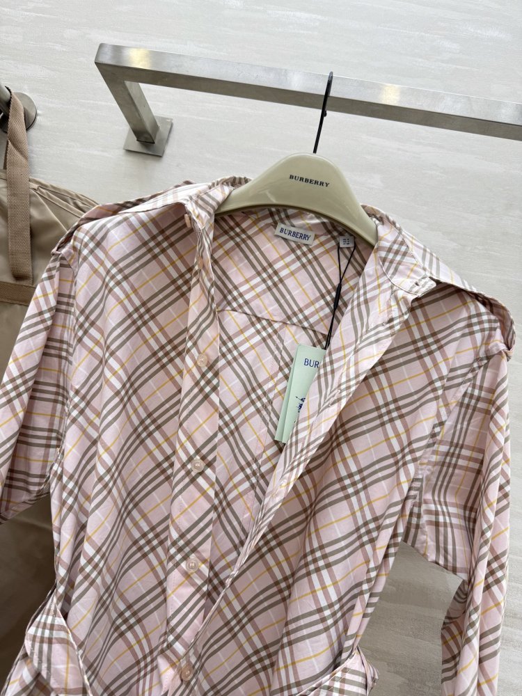 Клетчатое платье с длинными рукавами и отворотами фото 7