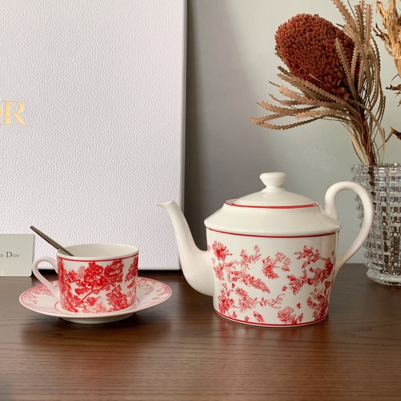 Кофейный сервиз Dior Red Touy из костяного фарфора на 6 персон фото 4