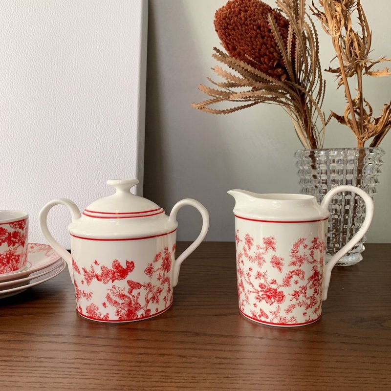 Кофейный сервиз Dior Red Touy из костяного фарфора на 6 персон фото 9