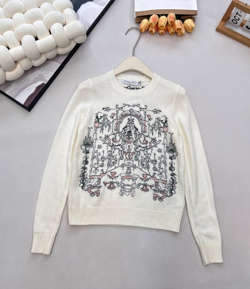 Blouse women's DIOR Baroque Garden of wool and cashmere