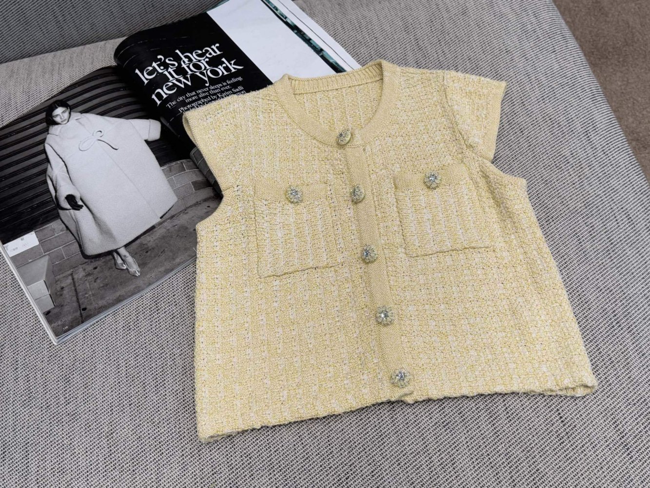 Комплект из кардигана и юбки без рукавов фото 6