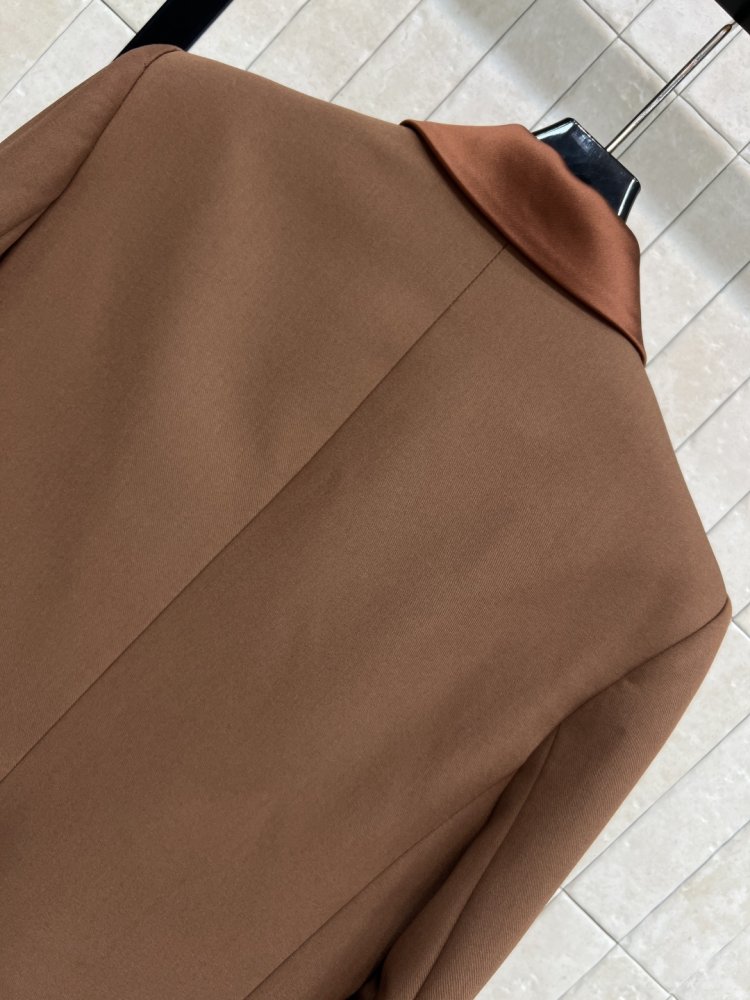 Коричневый блейзер женский фото 8