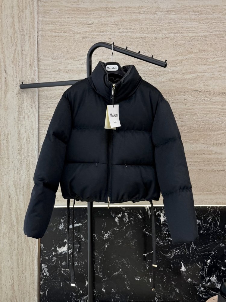 Короткая двусторонняя куртка пуховик с воротником стойкой