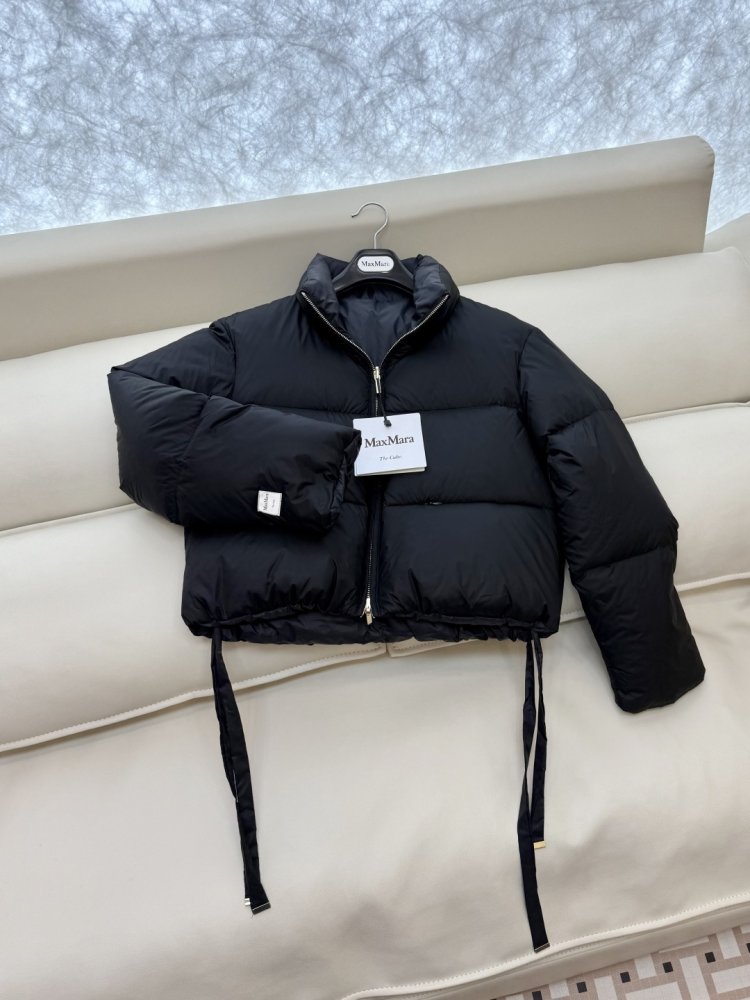 Короткая двусторонняя куртка пуховик с воротником стойкой фото 3