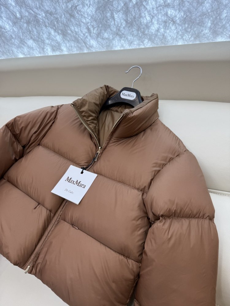 Короткая двусторонняя куртка пуховик с воротником стойкой фото 8