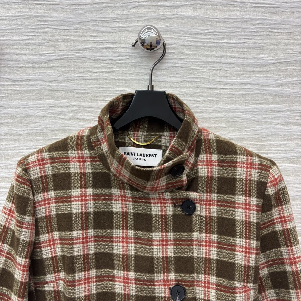 Short plaid jacket women's фото 2