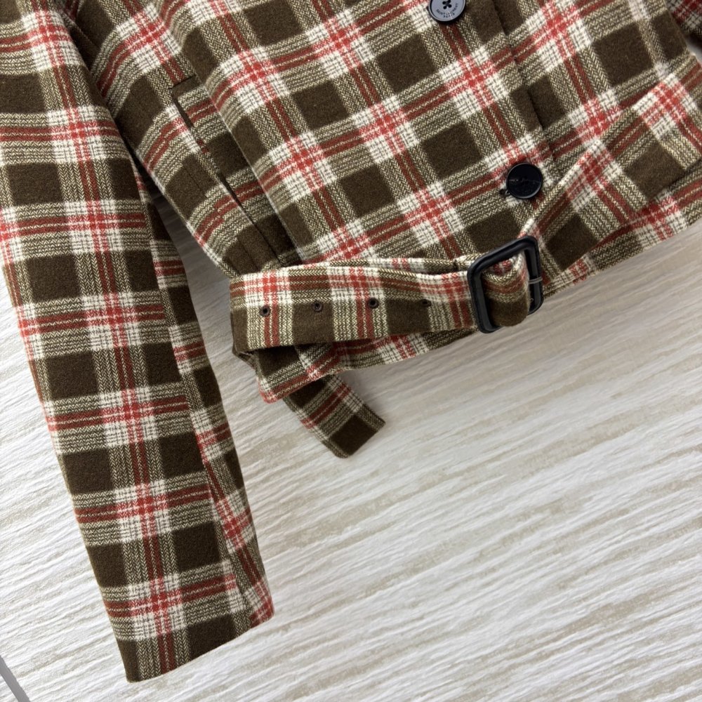 Short plaid jacket women's фото 6