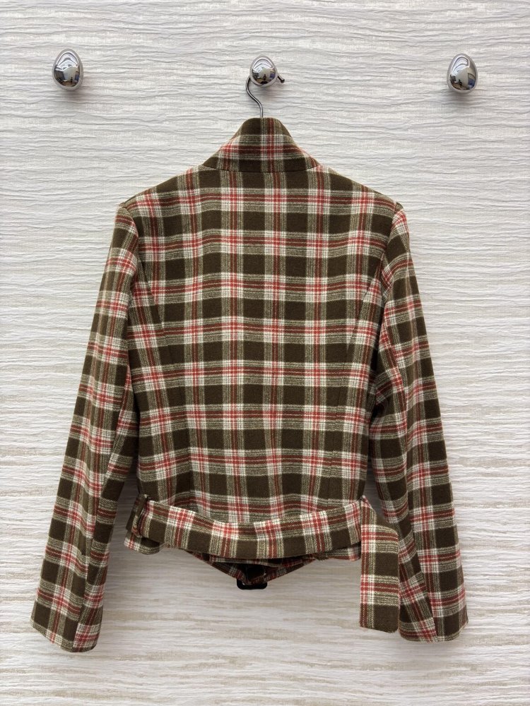 Short plaid jacket women's фото 8