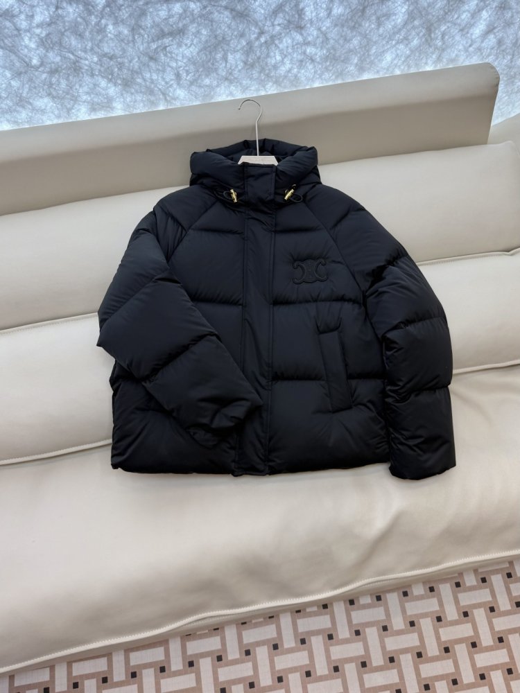 Короткий пуховик Celine з капюшоном фото 3