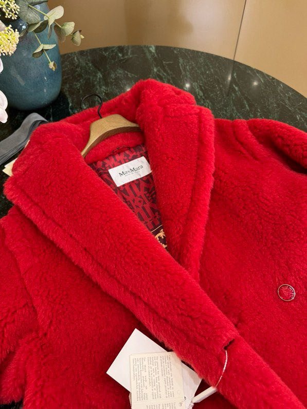 Короткое красное пальто Teddy Bear смесь шерсти альпаки фото 4