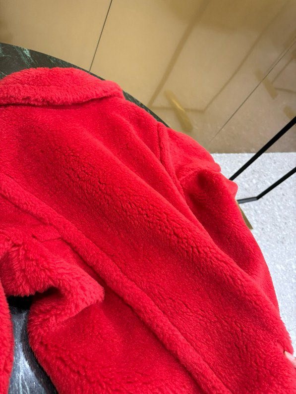 Короткое красное пальто Teddy Bear смесь шерсти альпаки фото 5