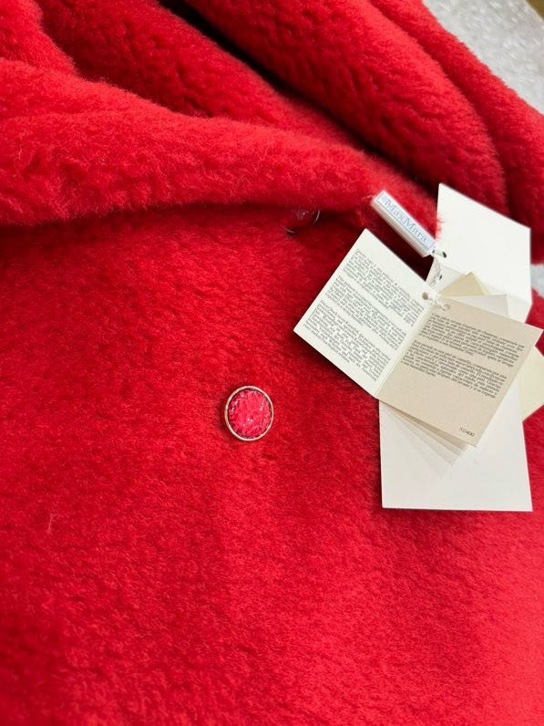 Короткое красное пальто Teddy Bear смесь шерсти альпаки фото 6