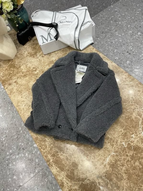 Короткое серое пальто Teddy Bear