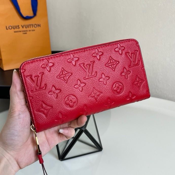 Кошелек красный кожаный фото 5