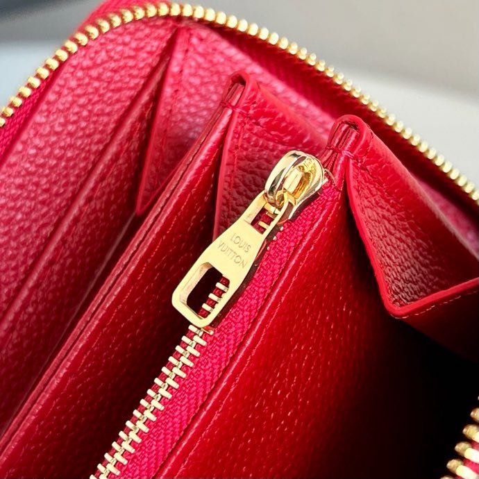 Кошелек красный кожаный фото 7