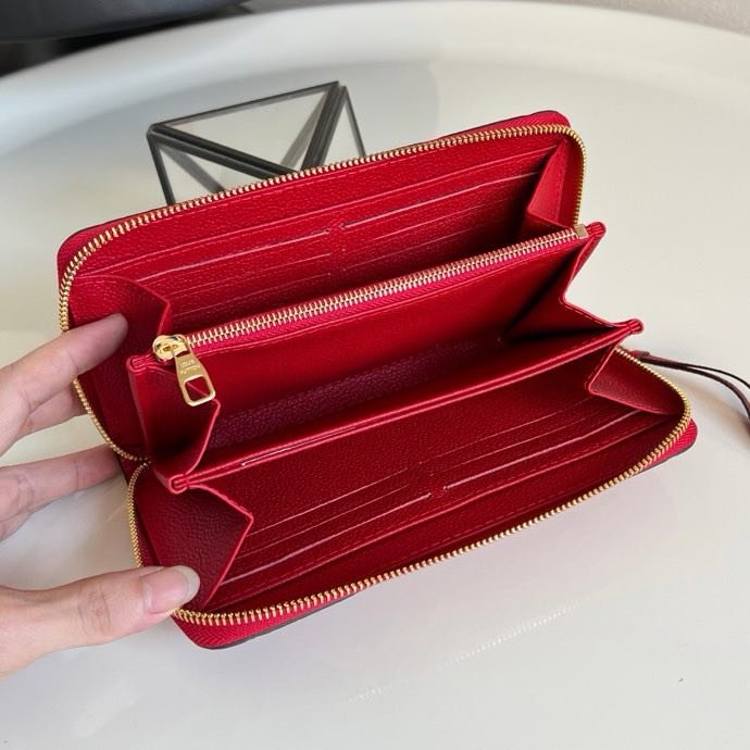 Кошелек красный кожаный фото 8