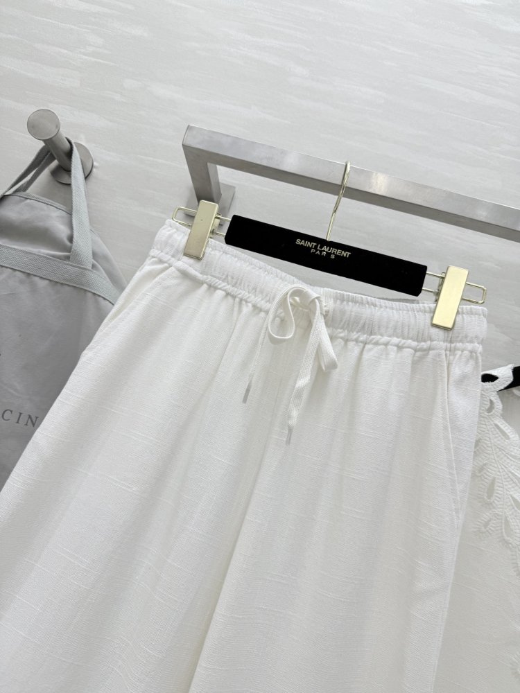 Костюм лляної білий жіночий (блуза і брюки) фото 9