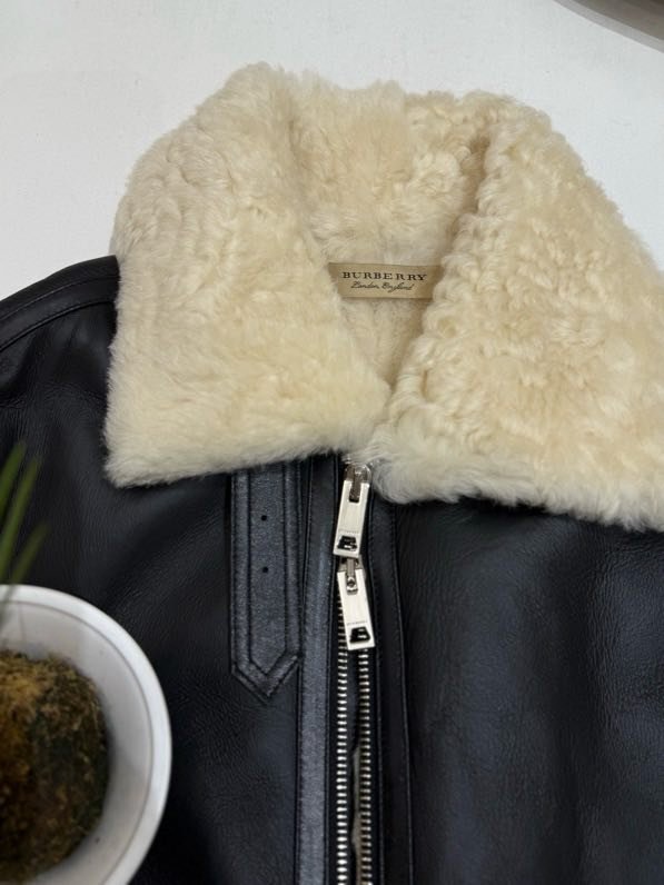 Leather sheepskin coat women's фото 2