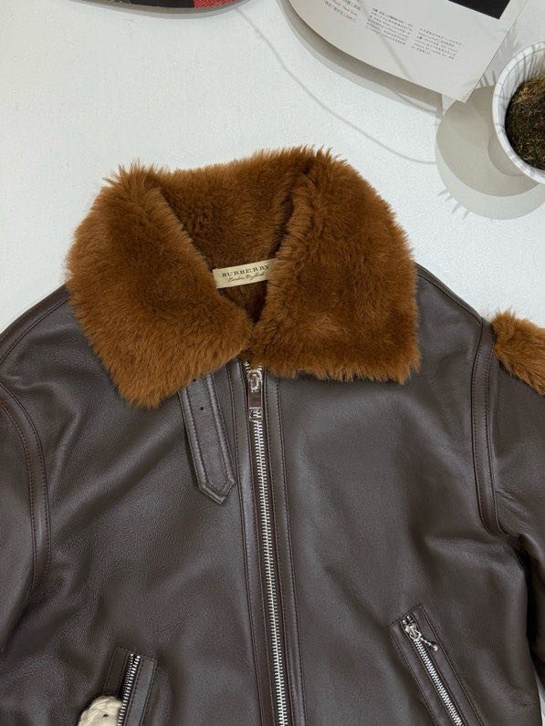 Leather sheepskin coat women's фото 3