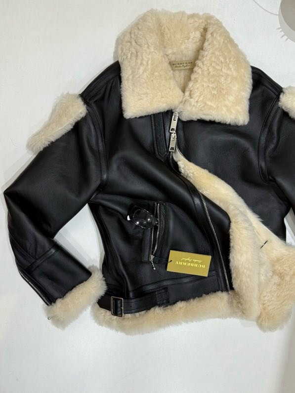 Leather sheepskin coat women's фото 3