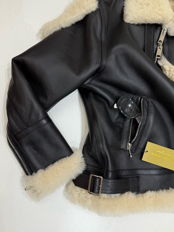 Leather sheepskin coat women's фото 4