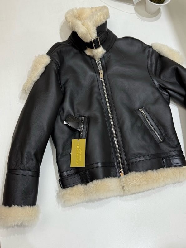 Leather sheepskin coat women's фото 6