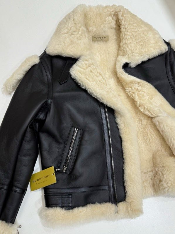 Leather sheepskin coat women's фото 8