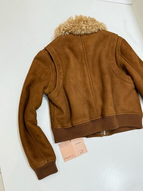 Leather sheepskin coat women's фото 9