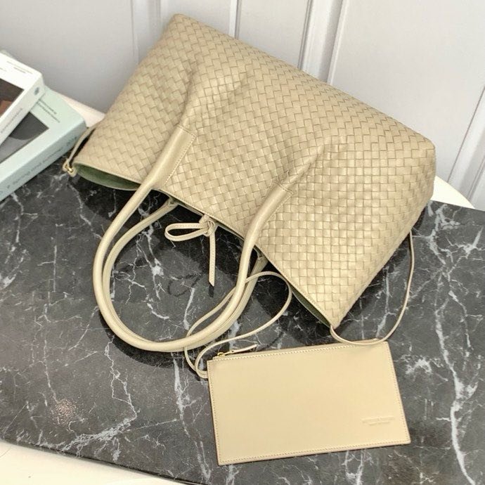 Кожаная двусторонняя сумка тоут Pinacoteca 43 см фото 5