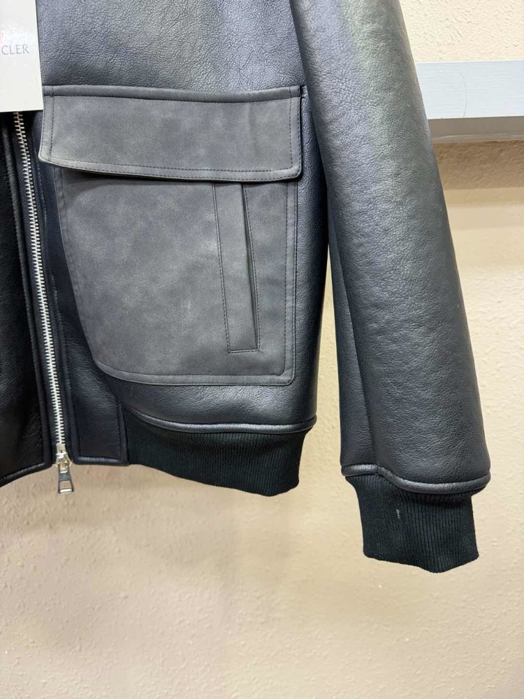 Кожаная мужская дубленка фото 5