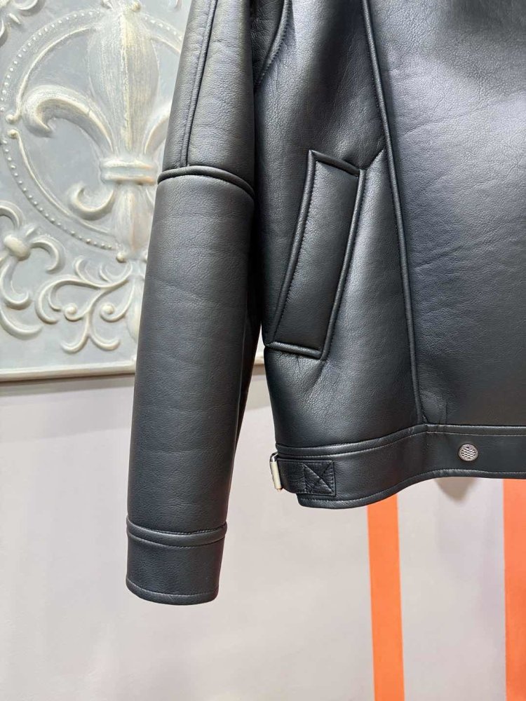 Кожаная мужская дубленка фото 6