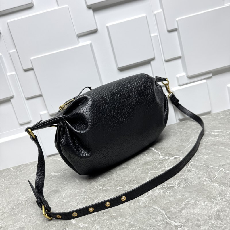 Leather a bag cross bodysuit 30 cm round shape from тиснёным logo фото 4