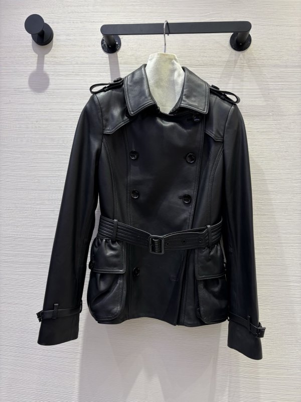 Кожаное пальто женское