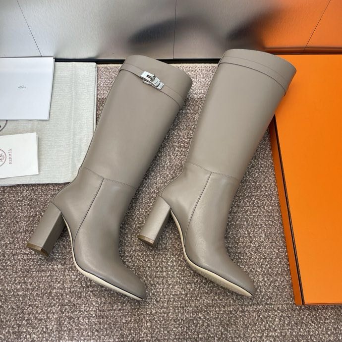 Кожаные сапоги Jumpling с пряжкой Kelly на высоком каблуке