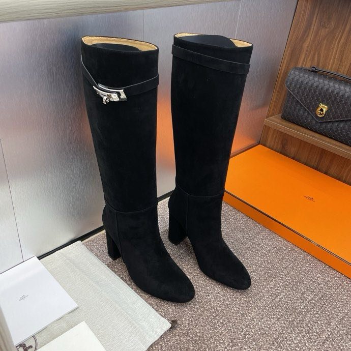 Кожаные сапоги Jumpling с пряжкой Kelly на высоком каблуке фото 2