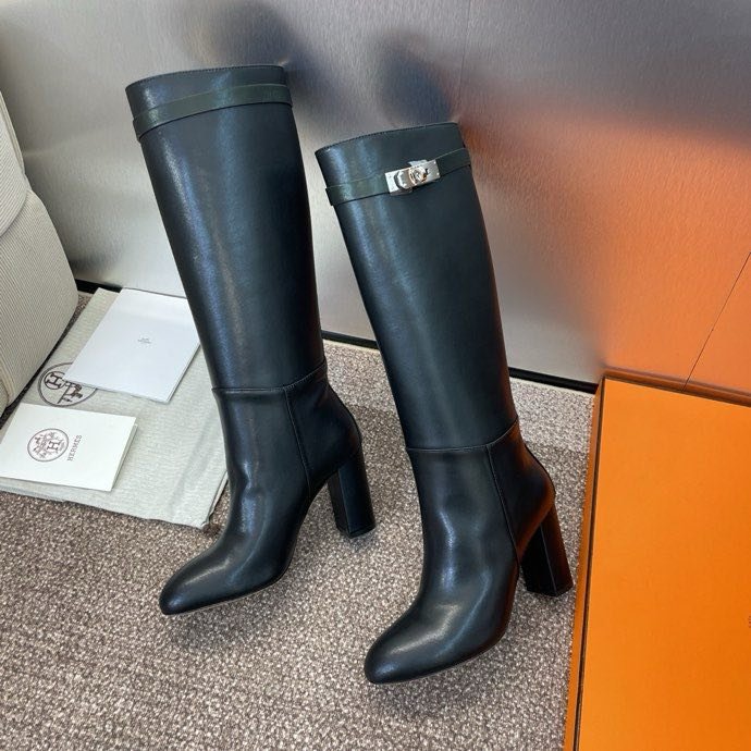 Кожаные сапоги Jumpling с пряжкой Kelly на высоком каблуке фото 2