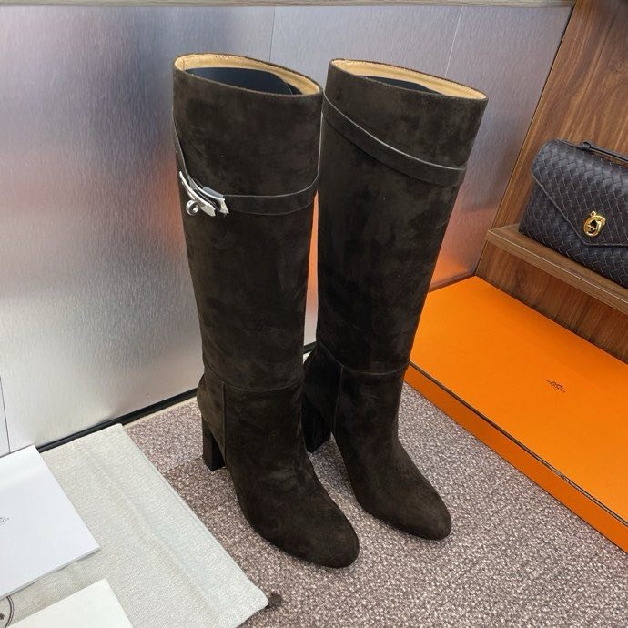 Кожаные сапоги Jumpling с пряжкой Kelly на высоком каблуке фото 3