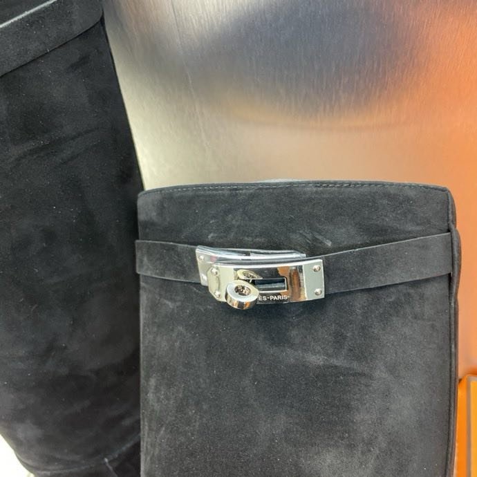 Кожаные сапоги Jumpling с пряжкой Kelly на высоком каблуке фото 5