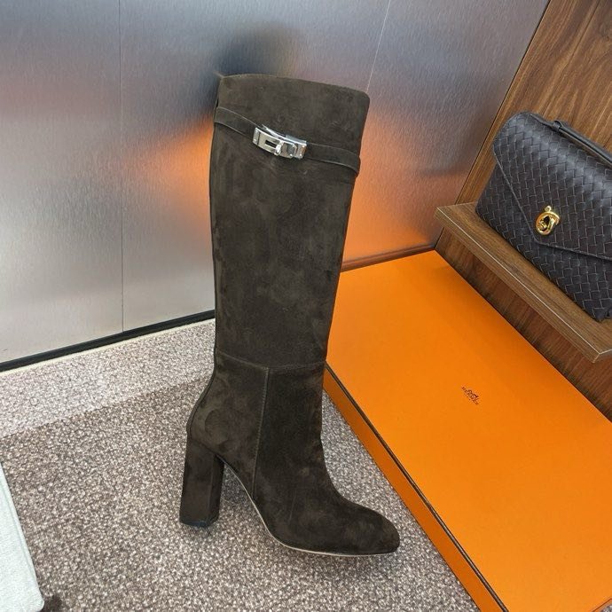 Кожаные сапоги Jumpling с пряжкой Kelly на высоком каблуке фото 7