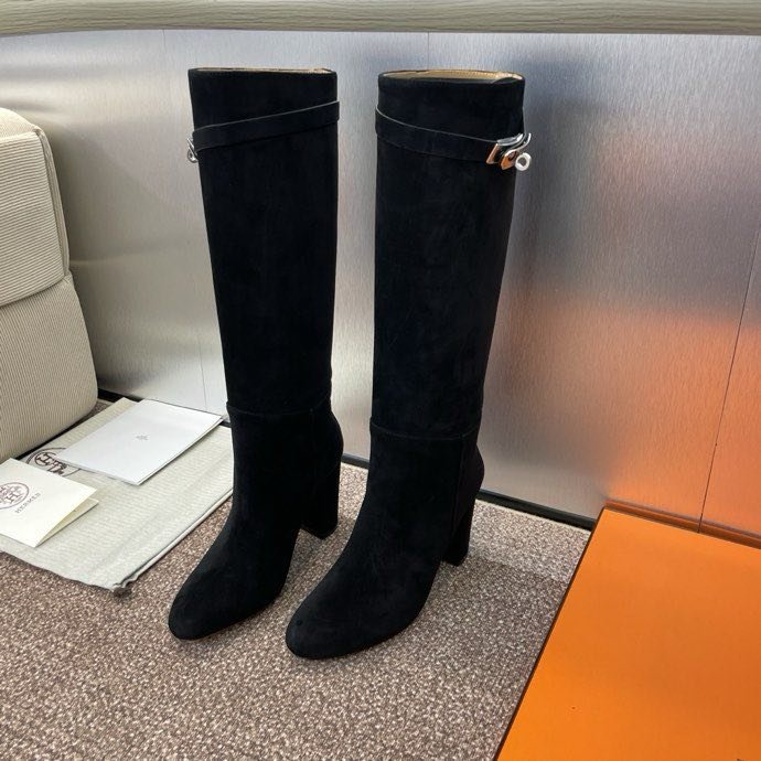 Кожаные сапоги Jumpling с пряжкой Kelly на высоком каблуке фото 7