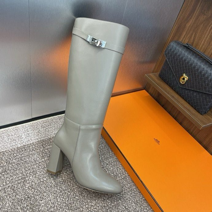 Кожаные сапоги Jumpling с пряжкой Kelly на высоком каблуке фото 7