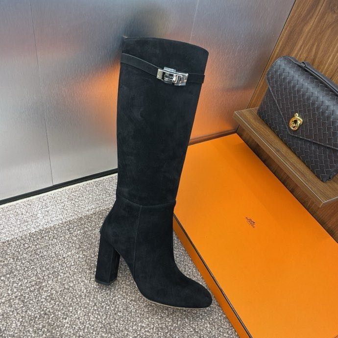 Кожаные сапоги Jumpling с пряжкой Kelly на высоком каблуке фото 8